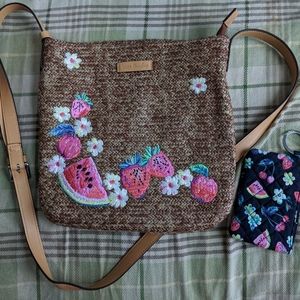 Vera Bradley Straw Crossbody and Zip ID